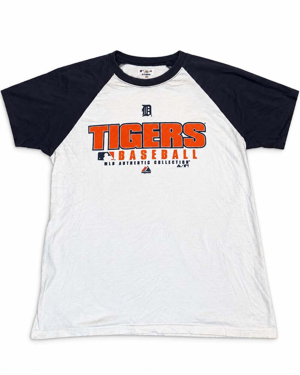Majestic Detroit Tigers MLB Authentic Collection Raglan T-Shirt Size L White